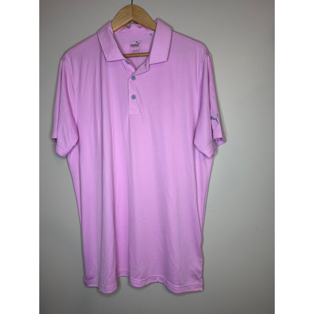 Puma‎ Mens Pink Liberty Mutual Invitational Golf Polo Shirt Large